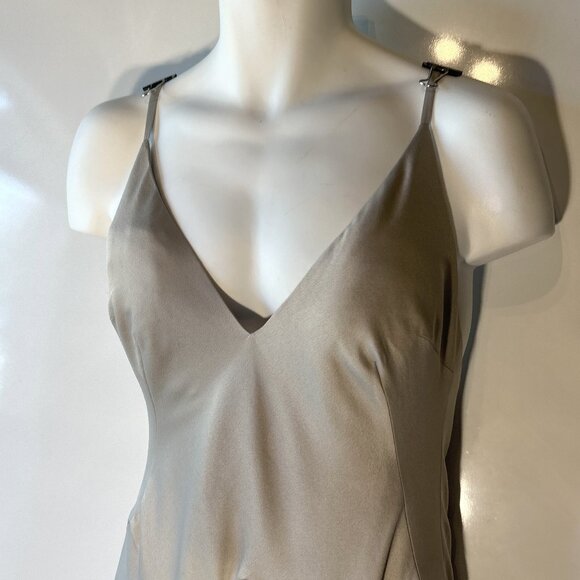 ASOS Silver Drop Waist Floor Length Dress - Picture 2 of 9